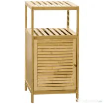 Kleankin Mobilier de Baie din Bambus cu Dulăpior cu Ușă și Rafturi, 33x36,5x67 cm, Lemn Natural | Aosom Romania