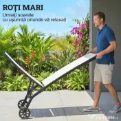 Outsunny Set de 2 Șezlonguri Rabatabile pe 5 Niveluri, Șezlonguri din Aluminiu și Țesătură Respirabilă, 66x165x102 cm, Albastru | Aosom Romania 