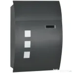 HOMCOM Cutie Postala Curbata din Otel Zincat cu 3 Fante si 2 Chei de Securitate incluse, 45x10x32 cm, Gri | Aosom Romania