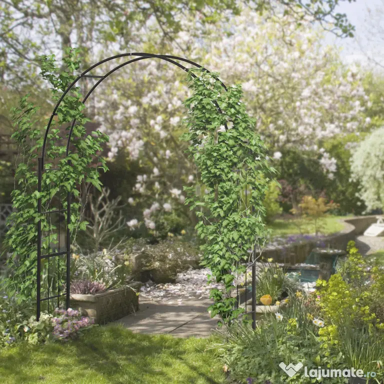 Outsunny Pergola de Gradina de 2.23 m, Bolta de Nunta pentru Ceremonie, Spalier Ideal pentru Cataratori si Decoratiuni