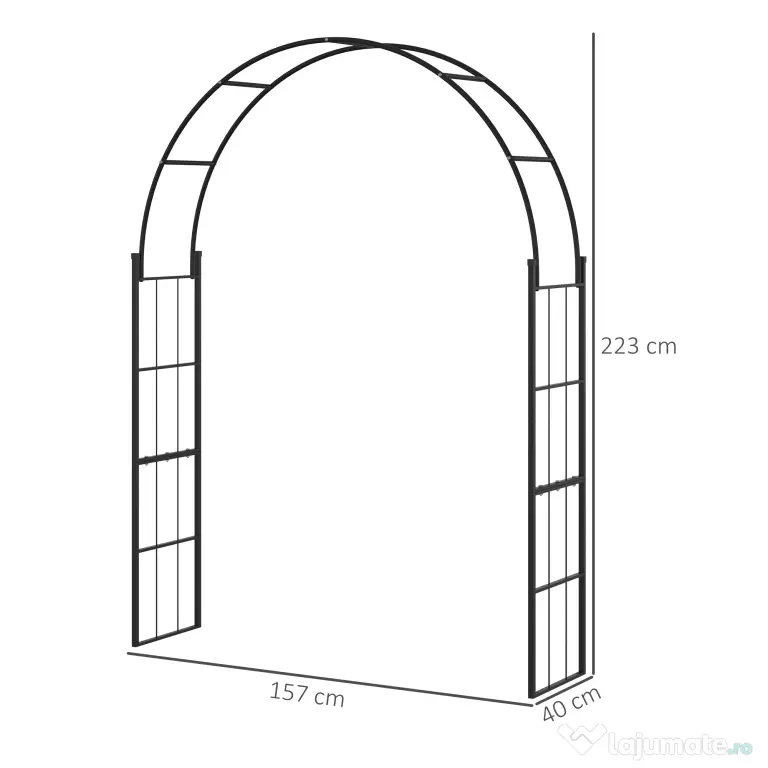 Outsunny Pergola de Gradina de 2.23 m, Bolta de Nunta pentru Ceremonie, Spalier Ideal pentru Cataratori si Decoratiuni