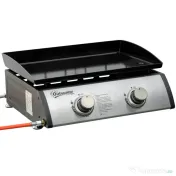 Gratar cu gaz si 2 arzatoare Outsunny, picioare reglabile, 6kW, 48.5x46x21cm, negru | Aosom Romania