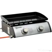 Gratar cu gaz si 2 arzatoare Outsunny, picioare reglabile, 6kW, 48.5x46x21cm, negru | Aosom Romania