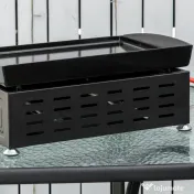Outsunny Gratar cu gaz si 2 arzatoare, BBQ antiaderent pentru masa cu picioare reglabile, putere 6kW, 48.5x46x21cm, negru