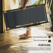 Outsunny Set 2 Scaune Fotoliu Sezlong pentru Exterior, Pliabile si Rabatabile, din Aluminiu, Gri, 96.5 x 58 x 91.5cm | Aosom Romania 