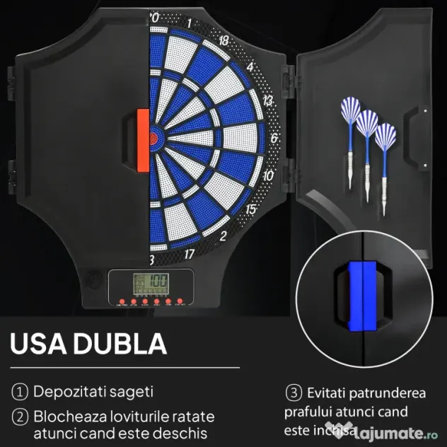SPORTNOW Electronic Dartboard Set for 8 Players with 31 Games, LCD Scoring Indicator | Aosom Romania