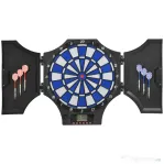 SPORTNOW Tablou Electronic pentru Săgeți cu 6 Săgeți și Monitor LCD pentru 31 de Jocuri, 83x45x4 cm, Negru și Albastru