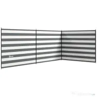 Outsunny Paravan de Plajă Pliabil din Poliester 540x150 cm Gri | Aosom Romania 