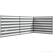 Outsunny Paravan de Plajă Pliabil din Poliester 540x150 cm Gri | Aosom Romania