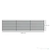 Outsunny Paravan de Plajă Pliabil din Poliester 540x150 cm Gri | Aosom Romania 