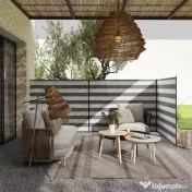 Outsunny Paravan de Plajă Pliabil din Poliester 540x150 cm Gri | Aosom Romania 