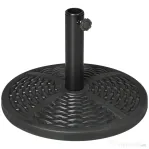Outsunny Bază de Umbrelă de Grădină Rotundă, Efect de Ratan, Greutate 9,5 kg, Ø45cm, Negru | Aosom Romania
