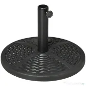 Outsunny Bază de Umbrelă de Grădină Rotundă, Efect de Ratan, Greutate 9,5 kg, Ø45cm, Negru | Aosom Romania 