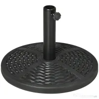 Outsunny Bază de Umbrelă de Grădină Rotundă, Efect de Ratan, Greutate 9,5 kg, Ø45cm, Negru | Aosom Romania 