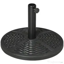 Outsunny Bază de Umbrelă de Grădină Rotundă, Efect de Ratan, Greutate 9,5 kg, Ø45cm, Negru | Aosom Romania