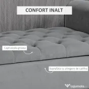 HOMCOM Bancuta Hol Banca Pat Matrimonial cu Depozitare si Cotiere Rulate, 126x48.5x57 cm, Banca Pat Gri | Aosom Romania 