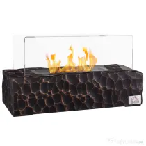 HOMCOM Șemineu pe Bioetanol de Masă cu Arzător de 1,15L și Panou din Sticlă, 33x16x18cm, Negru