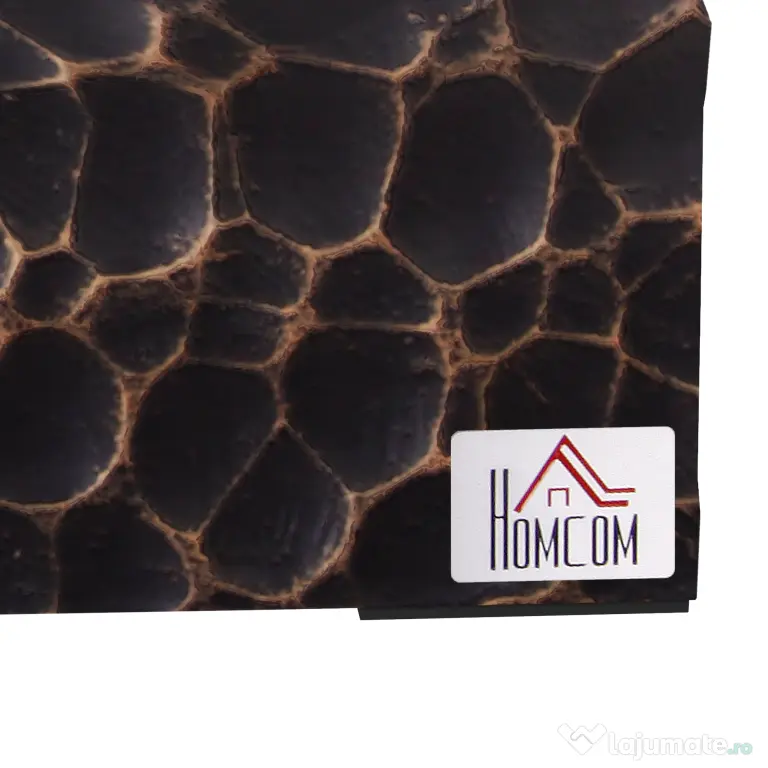 HOMCOM Șemineu pe Bioetanol de Masă cu Arzător de 1,15L și Panou din Sticlă, 33x16x18cm, Negru