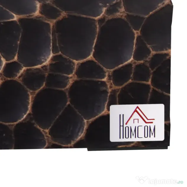 HOMCOM Șemineu pe Bioetanol de Masă cu Arzător de 1,15L și Panou din Sticlă, 33x16x18cm, Negru