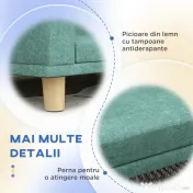 PawHut Canapea Elegantă pentru Animale de Companie, Pat Înălțat cu Pernă Moale, Cadru din Lemn, Verde, 98x67x25cm | Aosom Romania 