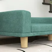 PawHut Canapea Elegantă pentru Animale de Companie, Pat Înălțat cu Pernă Moale, Cadru din Lemn, Verde, 98x67x25cm | Aosom Romania 