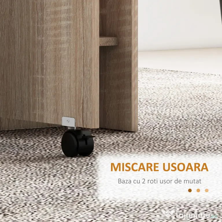 HOMCOM Masă Pliabilă Multifuncțională, Rafturi și Rotile, Bucătărie, Design Compact | Aosom Romania