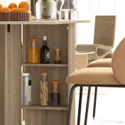 HOMCOM Masă Pliabilă Multifuncțională, Rafturi și Rotile, Bucătărie, Design Compact | Aosom Romania 