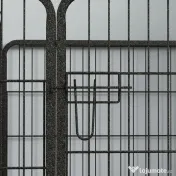 PawHut Gard Metalic Pliabil pentru Câini Interior/Exterior Ușă Zăvor Tăruși, 82x82x60cm, Gri | Aosom Romania