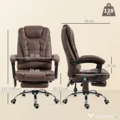 Vinsetto Scaun Birou Masaj – inclinabil, incalzire & 6 Vibratii | Aosom Romania