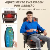Vinsetto Scaun Birou Masaj – inclinabil, incalzire & 6 Vibratii | Aosom Romania