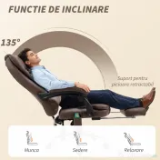Vinsetto Scaun Birou Masaj – inclinabil, incalzire & 6 Vibratii | Aosom Romania
