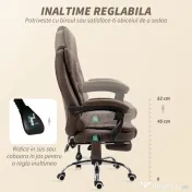 Vinsetto Scaun Birou Masaj – inclinabil, incalzire & 6 Vibratii | Aosom Romania