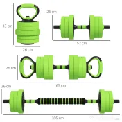 SPORTNOW Set Antrenament 4-in-1 Gantere Reglabile Suport Flotari Greutati Libere 40KG pentru Fitness | Aosom Romania 