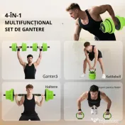 SPORTNOW Set Antrenament 4-in-1 Gantere Reglabile Suport Flotari Greutati Libere 40KG pentru Fitness | Aosom Romania 