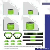SPORTNOW Set Antrenament 4-in-1 Gantere Reglabile Suport Flotari Greutati Libere 40KG pentru Fitness | Aosom Romania 