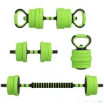 SportNow Set Gantere Reglabile – 4-in-1 cu Bara & Kettlebell