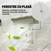 Outsunny Sera de Gradina 4x3m cu Pereti Laterali si Usa cu Fermoar 8 Ferestre Tunel pentru Plante | Aosom Romania