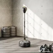 SPORTNOW Punching Ball de Podea cu Bază Reumplută și Ventuze, Înălțime Reglabilă 145-180 cm, Negru 