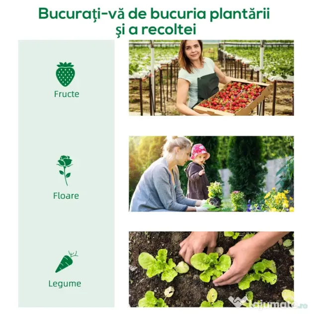 Outsunny Seră Tip Tunel din Polietilenă Cu Uși și Ferestre din Plasă, Cort cu Capac din PE și Cadru de Oțel, Verde 1,8x1,8x2 m | Aosom Romania
