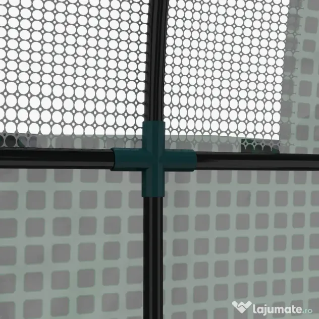 Outsunny Seră Tip Tunel din Polietilenă Cu Uși și Ferestre din Plasă, Cort cu Capac din PE și Cadru de Oțel, Verde 1,8x1,8x2 m | Aosom Romania