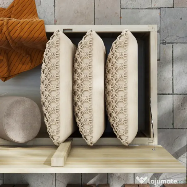 Outsunny Bancă de Depozitare pentru Grădină de 172L din Lemn de Brad, 120x55x45cm, Culoare Lemn
