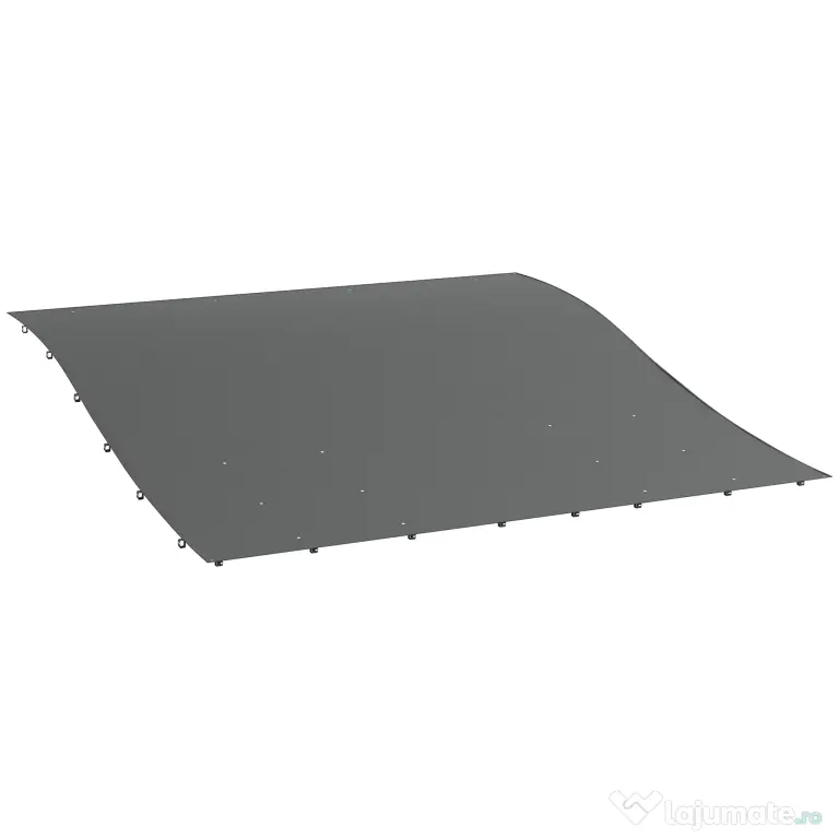Outsunny Copertină de Rezervă pentru Pergolă cu 16 Orificii de Scurgere, Cârlige şi Inele, 297x 297 cm, Gri Închis | Aosom Romania