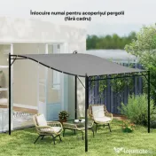 Outsunny Copertină de Rezervă pentru Pergolă cu 16 Orificii de Scurgere, Cârlige şi Inele, 297x 297 cm, Gri Închis | Aosom Romania 
