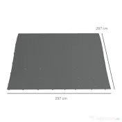 Outsunny Copertină de Rezervă pentru Pergolă cu 16 Orificii de Scurgere, Cârlige şi Inele, 297x 297 cm, Gri Închis | Aosom Romania 