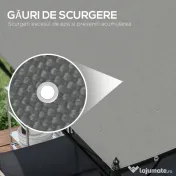 Outsunny Copertină de Rezervă pentru Pergolă cu 16 Orificii de Scurgere, Cârlige şi Inele, 297x 297 cm, Gri Închis | Aosom Romania 