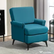 HOMCOM Fotoliu Modern, Tapiţat cu Pânză Premium, Stil Clasic cu Braţe Rulate, Scaun de Efect pentru Living, Dormitor sau Şemineu