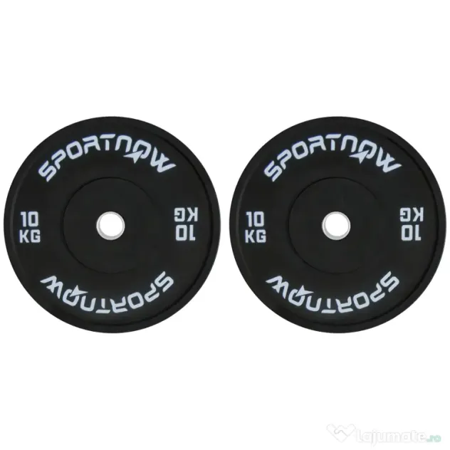 SPORTNOW Set 2 Placi Greutati Olimpice 10 kg Cauciuc pentru Haltere Orificiu 5 cm Acasa Sala | Aosom Romania