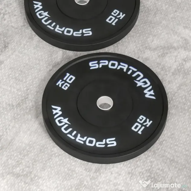 SPORTNOW Set 2 Placi Greutati Olimpice 10 kg Cauciuc pentru Haltere Orificiu 5 cm Acasa Sala | Aosom Romania