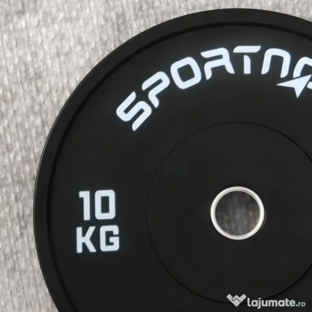 SPORTNOW Set 2 Placi Greutati Olimpice 10 kg Cauciuc pentru Haltere Orificiu 5 cm Acasa Sala | Aosom Romania