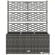 Outsunny Jardinieră de Gradină Autoportantă, Pat de Flori pentru Plante Cățărătoare, Design Modern, 84x30x107cm, Gri Deschis | Aosom Romania 